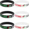 BLPRKOT 6 Pièces Bracelet en Caoutchouc Nouveau Bracelet Drapeau Palestinien Bracelet Drapeau Palestine Deux Couleurs Bracelet en Caoutchouc Sport (blanc noir