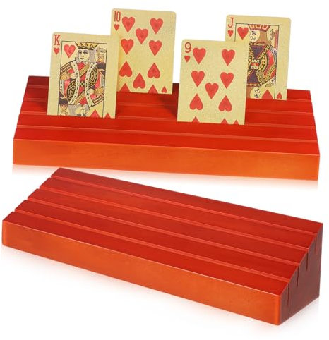 ibasenice 2St Spielkartensockel aus Holz Spielkartenfach Spielkartenhalter Kartendeckhalter spielkartenständer Spielkarten Aufsteller Lernkarten Kartenhalter aus Holz Holzständer Kiefernholz