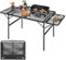 FIVMEN Campingtisch Klappbar Klapptisch Höhenverstellbar Gartentisch Balkontisch Camping Tisch mit Verlängern Metallgitterplatte Grilltisch Partytisch Faltbar Wetterfest, 90x60 cm