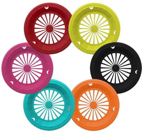 Young Wolf 24Pcs 6 Colors Heavy Duty Plastic Paper Plate Holders Woven Paper Plate Holder for Kitchen Outdoor Picnic
