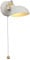 Aisilan White Wall Lights with Pull Cord Switch, Vintage Rotatable Wall Light Indoor with E14, Metal and Wood Adjustable Wall Sconce for Bedroom, Bedside and Living Room (No Bulb)