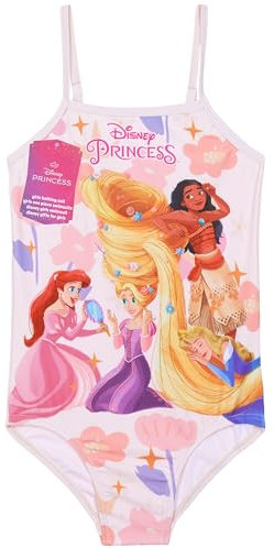 Get Trend Disney Princess Costume Piscina Bambina e Piccoli Elastico Cinghie Comode Costumi Interi Bellissimi per Spiaggia Piscina Nuoto (7-8 Anni, Multi Princess)
