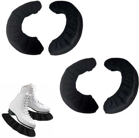 Zoruam Lot de 4 Protections de Patins à Glace/2 Paires, Protections élastiques pour Patins à Glace, Protections de Patins à Glace pour Enfants (Noir, S)
