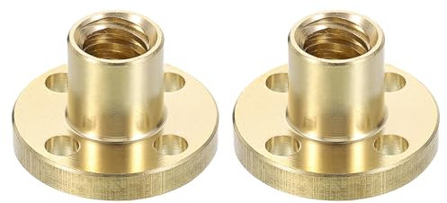 QUARKZMAN 2pz Tr8x4 Dado in Ottone per Vite, Dado Trapezoidale Vite Lineare Vite Filettata Acme Sostituzione Dado in Ottone (2mm Passo, 2 Avviamenti, 4mm Passo) per Accessori Stampante 3D