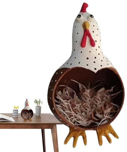 Huevera con forma de gallina, para cocina, estilo rústico, para el hogar o el dormitorio
