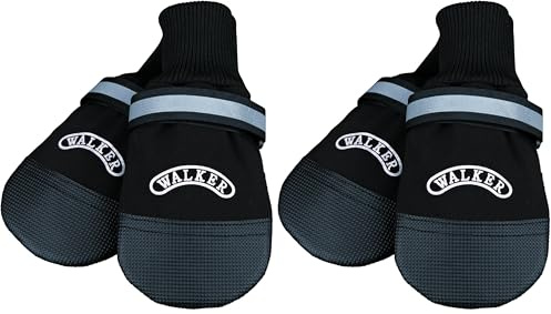 TRIXIE warm gefütterte und Wasserabweisende Hundeschuhe Pfotenschutz Walker Care Comfort, L, 2 St., schwarz- 19473 (Packung mit 2)