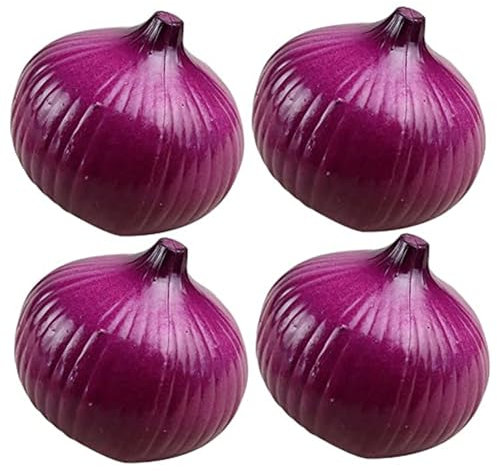 Cebolla Falsa (4 Unidades 7, 6 cm) Verduras moradas realistas Verduras Artificiales Decorativas para Bricolaje Accesorios de Fotos y Fondos.