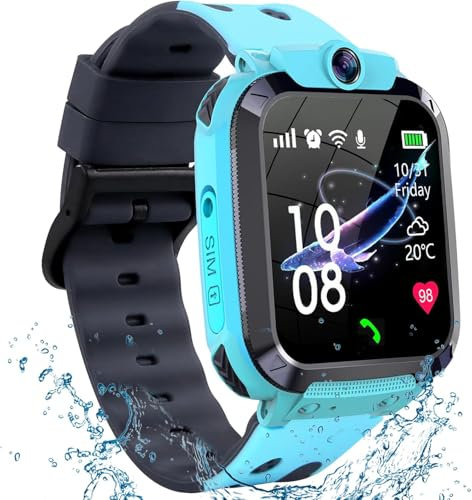 Orologio Smartwatch Bambini con GPS, Smartwatch per Bambini con Telefono, IP68 Impermeabile, SOS, Fotocamera, Calcolatrice, Orologio Bambino Regalo Regali di Natale per ragazze e ragazzi 3-12 Anni