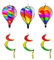 Heißluftballonwindspinner, 3 x Luftballon-Spinner, Windsock Outdoor-Dekoration für Garten, Terrasse, , Baum, Geburtstag, Gathering, Urlaub und Camping