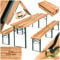 tectake® Bierzeltgarnitur, Festzeltgarnitur, Biertisch, Set 2X Bierbank 1x Tisch klappbar, als Gartenmöbel, Balkon Möbel oder zum Camping, platzsparend, wetterfest und robust