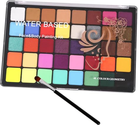 DEARMAMY Profesional De Pintura Facial y Corporal Colores Pintalabios Soluble Agua Para Maquillaje Halloween Zombie y Fiesta Con Estuche Portátil y Colores Intensos
