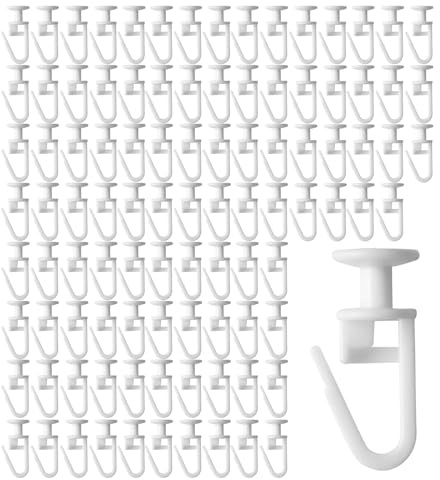 100 Stück Gardinenhaken 11mm Gardinengleiter Vorhanghaken Faltengleiter | Universell, leichtlaufend, robust, weiß, System, Schiene, glatt, Haushalt Wohnen, Qualität, praktisch, robust, schön
