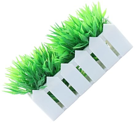 TOYANDONA Miniature Dollhouse Fence with Artificial Tiny Bonsai Plants Realistic Mini Succulent Greenery Divider for Garden Decorations Mini Fake Plant Pot Ornament for Dollhouse Balcony