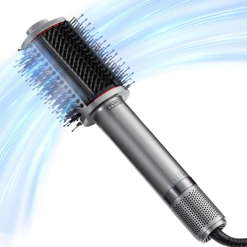 TYMO Warmluftbürste Föhnbürste, Leichte Heißluftbürste zum Trocknen & Stylen in einem, 5 in 1 Volumenbürste mit Turbo-Motor, Schnelles & Haarschonendes Föhnen, Glätten, Locken, Volumen Kreieren