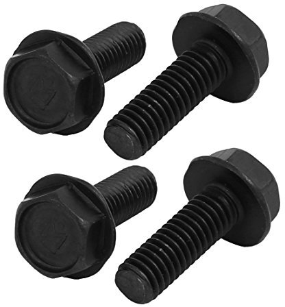 sourcing map 4 Stück Metallisch M6x17mm Linksgewinde Schraube Schwarz für Schneidemaschine DE de