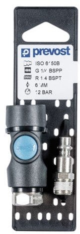 Kit Connexion ISO B Raccord G 1/4 F - Embout G 1/4 F Prevost