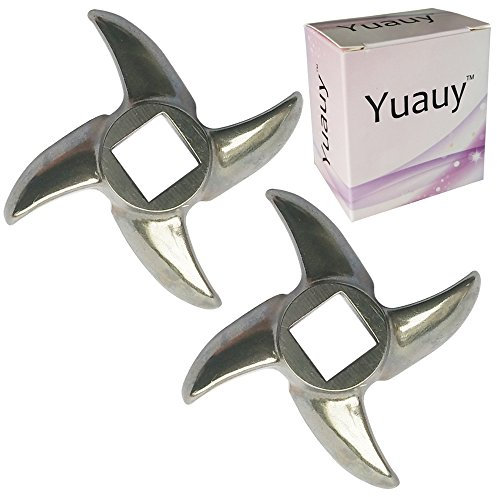 Yuauy 2 PCs Size #12 Chef Meat Grinder Stainless Steel Cutter Knife Blade for Electric or Manual