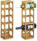 Relaxdays 4X Cantinetta in bambù, Scaffale Portabottiglie in bambù Scaffale 5 Bottiglie di Vino, 53 x 14 x 12 cm, Naturale