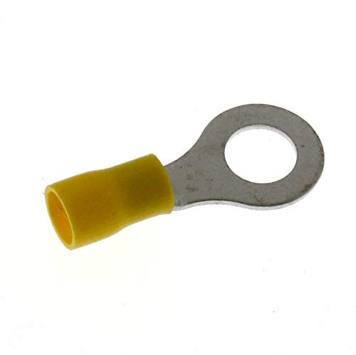 25 Stück Ringkabelschuhe SeKi 4,00-6,00mm², Loch-Ø M8 I gelb I Quetschverbinder teilisoliert PVC I Kabelschuh aus Kupfer verzinnt