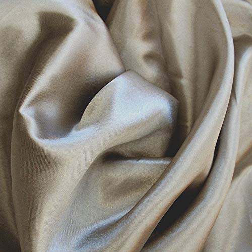 Silky Satin Dress Craft Fabric Plain Luxury Wedding Material 150cm. Wide. 20% Off When Selecting 3 or More Metres of Any one Given Colour. (Beige) (1m)