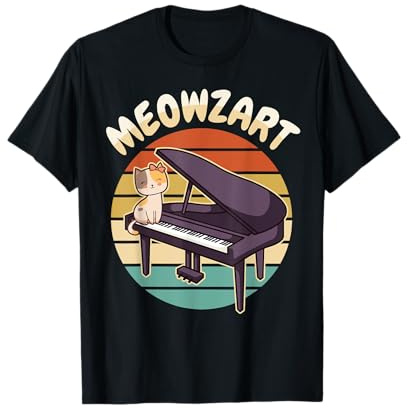 Klavierspieler Pianist Katze Klavier Flügel Piano I Meowzart T-Shirt
