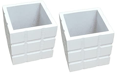 IMIKEYA 2 Pièces Pots De Fleurs D'intérieur Pots Carrés pour Plantes Pot De Plante D'intérieur Jardinières Décoratives Cache-Pot Carré Pot De Fleur en Bois Blanche Bambou Décorer