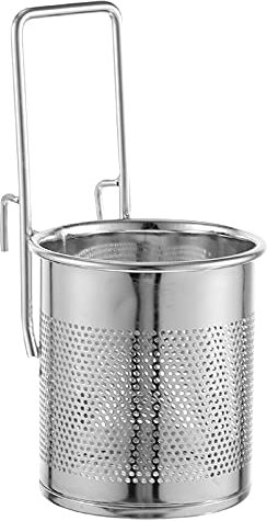 Lurrose Mesh Pasta Basket Stainless Steel Pasta Strainer Food Strainer Deep Fry Basket Pasta Strainer for Hot Pot Noodles Dumpling Spaghetti