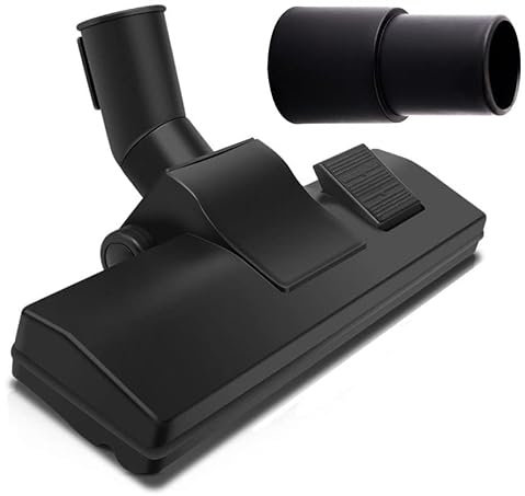 Staubsauger Bodendüse 32,5 mm | Universal Staubsaugerdüse für Teppich und Hartboden | Staubsaugerfuß Laminat | Kombidüse mit 2 Rollen | Fadenheber und Bürste | Farbe [schwarz]