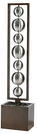 Primrose 183cm Stainless Steel Spheres Modern Water Feature Self Contained Water Wall for Indoor & Outdoor Use