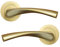 Infinity Decor Twisted Lever on Rose Modern Internal Door Handles Set with Options of Latch Lock Bathroom Door Pack - Satin Brass (Lever Handles Only)