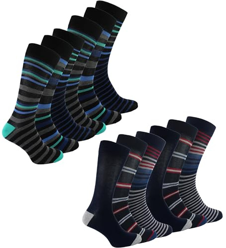 12er Pack Herren Bambus Socken | Sock Snob | Neuheit Bequeme und Weiche Lustige Design Crew Socken