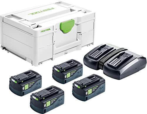 Festool Energie-Set SYS 18V 4x5,2/TCL 6 DUO (mit Akkupacks BP 18 Li 5,2 ASI, Schnellladegerät), im Systainer