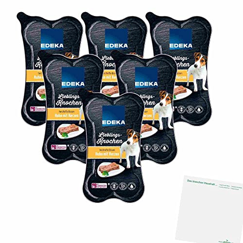 Edeka Lieblingsknochen herzhafte Bissen Huhn mit Herzen 6er Pack (6x175g Packung) + usy Block