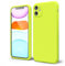 oakxco for iPhone 11 Phone Case Liquid Silicone, Fluorescent Bright Solid Color, Cute Thin Slim Soft Rubber TPU Plain Gel Matte Protective Cover for Women Girl, Lime Neon Green