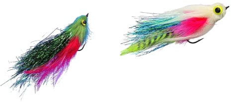 Set: dd 2 Stück Jenzi Raubfisch-Streamer mit Auge von Jenzi ca. 17cm, 6/0 Haken + gratis Petri Heil! Aufkleber