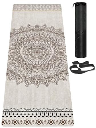 LaiEr Yogamatte, rutschfeste, umweltfreundliche Trainingsmatte mit Tragegurt, Dicke Übungs- und Trainingsmatte für Yoga, Pilates und Fitness (183 cm x 61 cm x 6 mm)