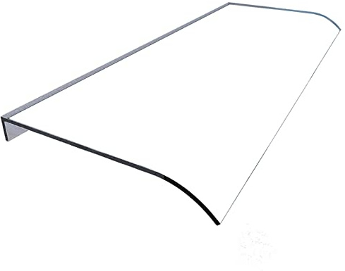 Auvent de Porte Transparente,Auvent Courbe pour Portes et Fenêtres,Parasol Extérieur du Jardin,Protection Contre La Pluie Neige et UV de Conception Moderne,Personnalisable (40x160cm/16 x63)