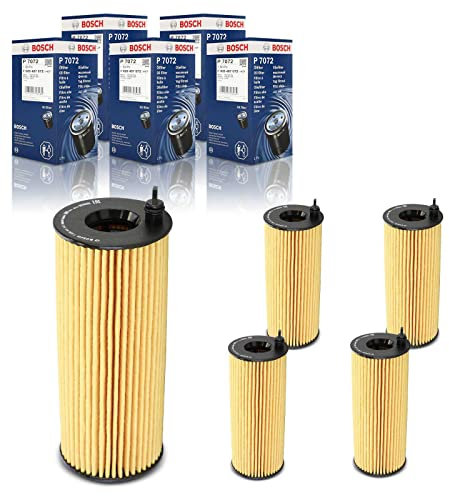 5x Original BOSCH F026407072 Ölfilter Kompatibel mit 1er E81 E87 2006-2012 3er E90 E91 E92 E93 2007-2011 X1 E84 2009-2012 X6 F16 E71 E72 F86 2011-2014 X5 F15 F85 2013-2018