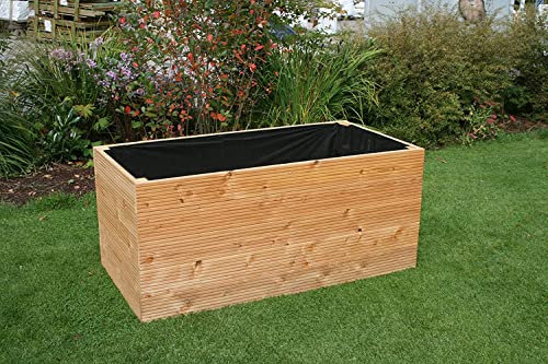 Gartenwelt Riegelsberger Elegantes Hochbeet Kräuterbeet Pflanzbeet sibirische Lärche Gemüsebeet 115x60 cm Höhe 71 cm aus Lärchenholz 27 mm geriffelt