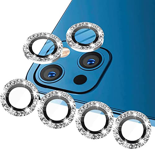 ULITIQ Kompatibel mit iphone 13 Kameraschutz und iphone 13 Mini Kameraschutz, Bling Kamera Schutz, Panzerglas Abdeckung Glitzer (6.1/5.1 zoll), Linse Abdeckung, (Silber)