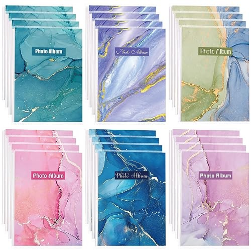 24 Pack Mini Photo Album 4 x 6 Small Photo Book, Marble Style
