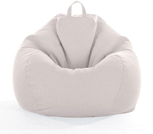 FANSU Leinen Unifarben Farben Sitzsack Waschbar Sitzsack Ohne Füllung Sitzsäcke für Kinder Erwachsene Sitzsack Outdoor Indoor Stofftier Aufbewahrung mit Reißverschlus (XXL,Beige)