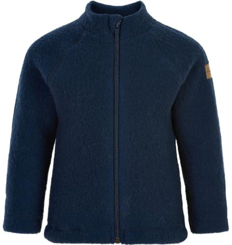 Mikk-line Walkjacke 98 Blue Nights | Oeko-TEX Standard 100 | Babyjacke mit Reißverschluss für Baby und Kinder | 95% Wolle - 100% mulesingfrei Merinowolle | Für Mädchen und Jungen | Umkehrbare Bündchen