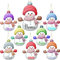 7 Personalised Christmas Snowman Ornaments 2023 Custom Xmas Ornament with Names Christmas Tree Wood Hanging Decoration Family of 2 3 4 5 6 7 Gift for Kids Dad Mom