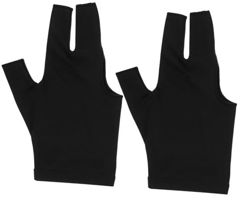 Kisangel 3 Paare DREI-Finger-Handschuhe Snooker-Queue Snooker-Sporthandschuhe Pool-Queue elastische Queue-Handschuhe atmungsaktive Billardhandschuhe Haupt Verein Spielzubehör Stichwort