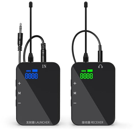 Sistema de Monitoreo de Oído Inalámbrico 2.4G Estéreo 164 Pies Transmisor de Emparejamiento Automático Sistema de Monitoreo de Receptor de Petaca para Estudio con Gran Alcance y