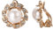 JOLCHIF Faux Pearl Clip on Earrings for Women Non Pierced Ear 18K Rose Gold Plated Sunflower Cz on Wedding Earrings Jewelry