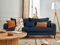 Lisa Design Albane - 3-Sitzer Sofa - mit Schlaffunktion und Bettkasten - aus Cord Schieferblau
