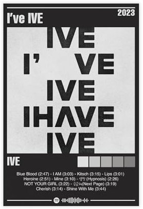 CSESTCGN Poster auf Leinwand, Motiv: Ive Album Cover, I've Ive, Wandkunst, Dekordruck, Bild, Gemälde für Wohnzimmer, Schlafzimmer, Dekoration, 60 x 90 cm