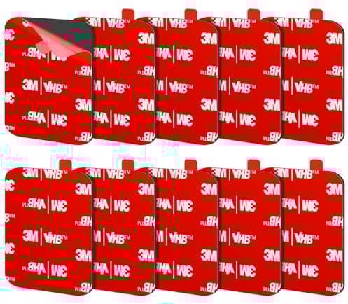 FIXCHORD Impermeabile Tampone Biadesivo, 10 pezzi Nastro Biadesivo Extra Forte, resistenti all'acqua e alle alte temperature per l'arredamento di auto, casa e ufficio, videocamera d'azione 50 * 50mm